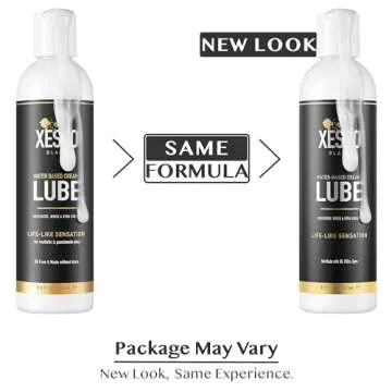 XESSO Water-Based Creamy Lube, Unscented 8.3 Fl Oz, Thick White Gel-Like Slippery Glide, Hypoallerge...
