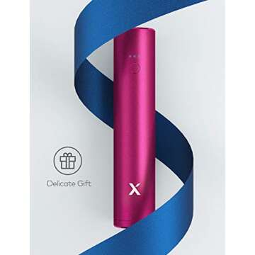 Lipstick Charger 3350mAh Xcentz, Compact External Battery Premium Aluminum with Flashlight Pocket Portable Charger Power Bank Phone Charger for iPhone, Samsung Galaxy, Other Android Phone - Red