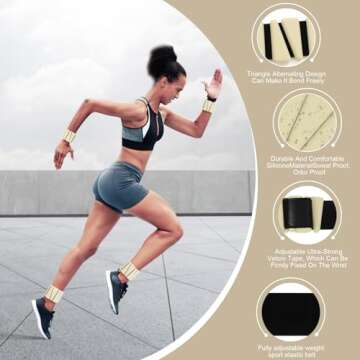 Wrist Weights Set of 2, Adjustable Wrist and Ankle Weights Set for Women and Men, Wearable Silicone Wrist Bangles for Yoga, Dance, Pilates, Swimming, Cardio, Aerobics, Gym (Yellow)