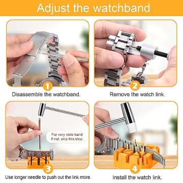 JOREST Watch Link Removal Tool, Watch Band Tool Kit, Repair Kit for Watch Bracelet Adjustment and Re...