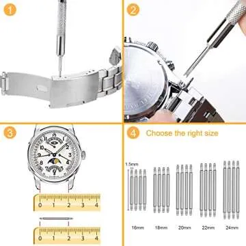 JOREST Watch Link Removal Tool, Watch Band Tool Kit, Repair Kit for Watch Bracelet Adjustment and Replacement and Resizing, With User Manual, Watch Link Remover, 20PCS Spring Bars, 13PCS Spare Needle