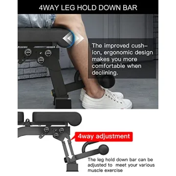 YOUTEN 1000 LB Adjustable Weight Bench for Home Gym