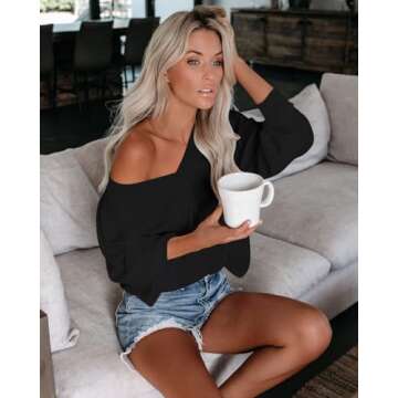 Stylish ReachMe Women's Oversized Off Shoulder Top