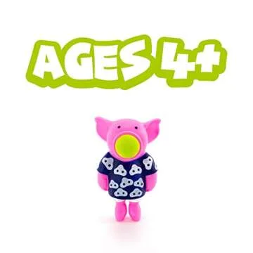 Hog Wild Pig Ball Popper Toy - Includes 4 Soft Foam Balls - Squeeze to Pop Air Powered Balls Up to 20 Feet - Launcher Safe for Indoor/Outdoor Play - Party Favor Gift for Kids, Girls, Boys Ages 5+