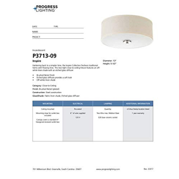 Progress Lighting Inspire Two-Light Flush Mount Fixture