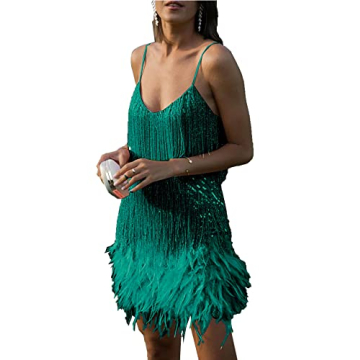 ECDAHICC Women's Flapper Dress with Sequins and Fringes