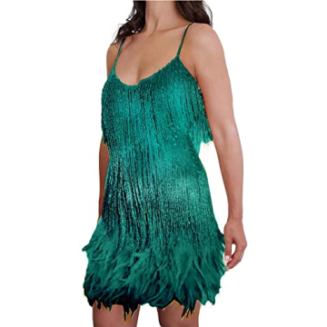 ECDAHICC Women's Flapper Dress with Sequins and Fringes