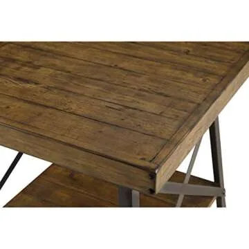 Chandler Rustic Wood End Table with Metal Base