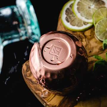 Kosdeg Copper Cups - 16 Oz set of 4 - A Unique Way To Enjoy Wine - The Perfect Pure Copper Tumbler for Water - Copper Drinking Cups Better Than Glasses or Plastic - Moscow Mule Copper Cup For Drinking