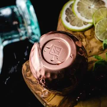 Kosdeg Copper Cups - 16 Oz set of 4 - A Unique Way To Enjoy Wine - The Perfect Pure Copper Tumbler for Water - Copper Drinking Cups Better Than Glasses or Plastic - Moscow Mule Copper Cup For Drinking