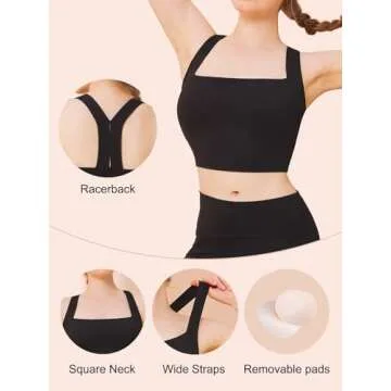 Chilylori Square Neck Sports Bra Comfortable and Stylish