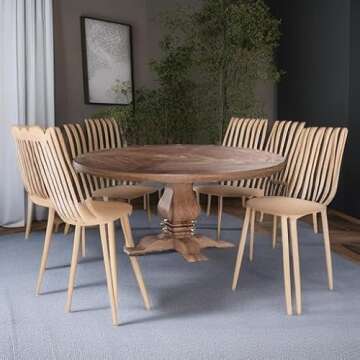 Florence 60 Inch Round Pedestal Dining Table Rust