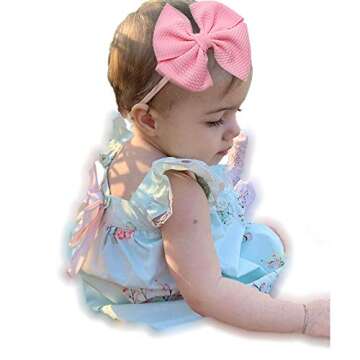 CÉLLOT 30 Colors Baby Hair Accessories 4 in Bows for Girls Newborn Baby Girl Hair Bows Super Soft Nylon Elastic Headbands for Infants Photographic