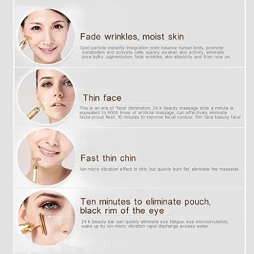 24k Golden Pulse Facial Massager Firm Tighten Skin