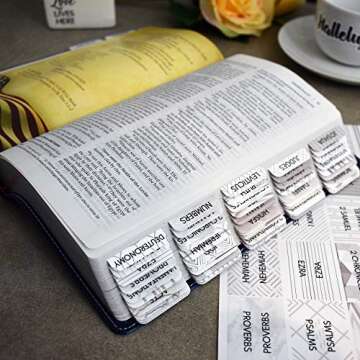 Bible Tabs for Women and Men, Bible Index Tabs for Journaling Bible, Bible Book Tabs Laminated with a Matte Finish, 96 Bible Labels for Old and New Testament, Includes Catholic Bible Tabs