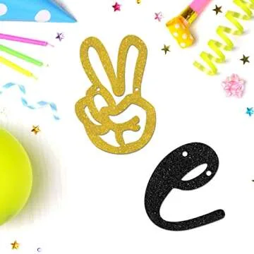 Helewilk Black Glitter Free at Last Banner for Parties