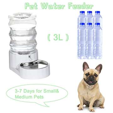 Sfozstra Automatic 3L Pet Water, Cat Feeder, Pet Feeding Bowl, 3L Large Capacity Automatic Water Dispenser, 100% BPA-Free, Gravity Pet Water Dispenser,Cat Water Food
