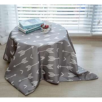 Splat Mat for Under High Chair/Arts/Crafts, Washable Spill Mat Water-Resistant Anti-Slip Floor Splash Mat, Portable Play Mat and Table Cloth 51" (Grey)