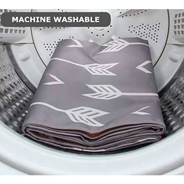 Splat Mat for Under High Chair/Arts/Crafts, Washable Spill Mat Water-Resistant Anti-Slip Floor Splash Mat, Portable Play Mat and Table Cloth 51" (Grey)