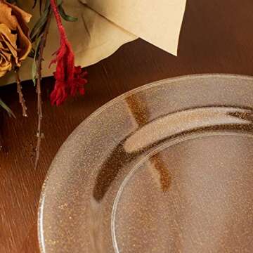 150PCS Gold Glitter Disposable Dinnerware Set for Events