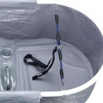 Furesh Little Dipper Dog Bath Tub and Wash Station for Bathing Shower and Grooming, Elevated Foldable and Portable, Indoor and Outdoor, for Small and Medium Size Dogs, Cats and Other Pet (Gray)