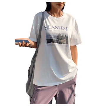 Stylish GORGLITTER Women's Oversized Graphic Tee Top