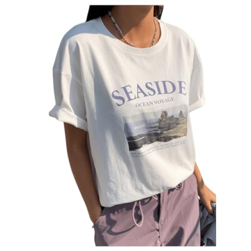 Stylish GORGLITTER Women's Oversized Graphic Tee Top