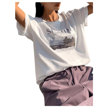 Stylish GORGLITTER Women's Oversized Graphic Tee Top