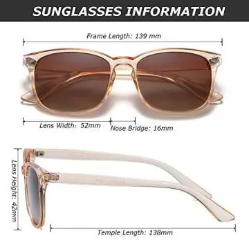 DUSHINE Polarized Sunglasses for Women Classic Retro Style UV400 Protection
