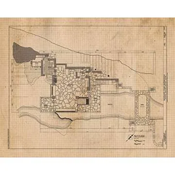 Vintage Architecture Prints, 6 (8x10) Unframed Photos, Wall Art Decor Gifts for Home Work Office Studio School Student Teacher Coach Fallingwater Design Frank Lloyd Wright House Construction Builder