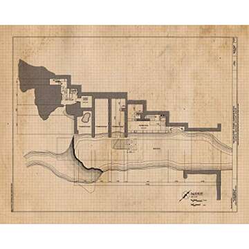Vintage Architecture Prints, 6 (8x10) Unframed Photos, Wall Art Decor Gifts for Home Work Office Studio School Student Teacher Coach Fallingwater Design Frank Lloyd Wright House Construction Builder