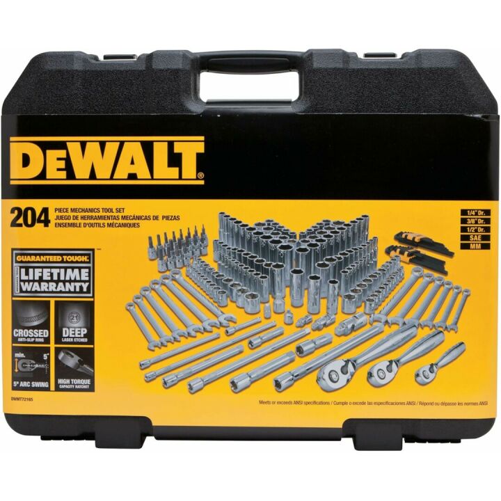 DEWALT Mechanics Tool Set, 204 Pieces, Ultimate Flexibility