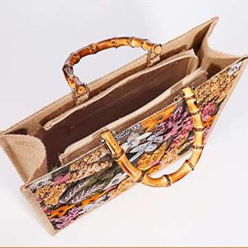 Stylish QTKJ Straw Tote Bag for Women, Perfect for Summer