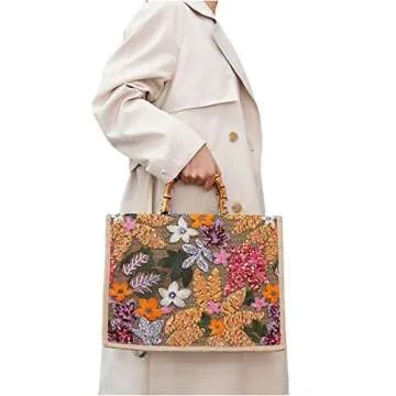 Stylish QTKJ Straw Tote Bag for Women, Perfect for Summer