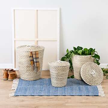 Stylish Honey-Can-Do Seagrass Nesting Baskets Set