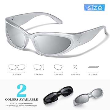 Trendy JASPIN Y2K Wrap Around Sunglasses for All
