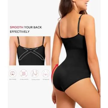 Nebility Tummy Control Waist Trainer Bodysuit for Women