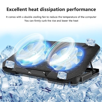 Ergonomic Laptop Cooling Pad with Quiet Fans and USB Ports