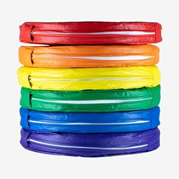 KinderMat Floor Disks/Seats, Story Time Cushions for School Or Home, 16" Wide by 2" Thick, 6 Pack with Yellow, Blue, Green, Purple, Orange, Red