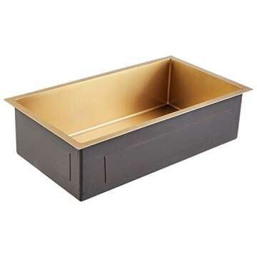 Signature Hardware 32" Matte Gold Kitchen Sink with Sound Dampening