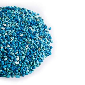 1 lb Turquoise Tumbled Chips Stone Crushed Crystal Gemstone Chips for Jewelry Making Home Decor(Abou...