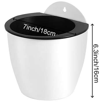 HOIGON 10 Pack 7 Inch Lazy Flower Pots, Self Watering Wall Hanging Plastic Planters with S-Hooks and...