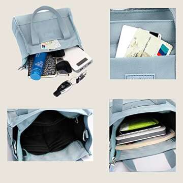 MINKARS Mini Tote Bag for Women Nylon Crossbody Purse, Dark Green 9”