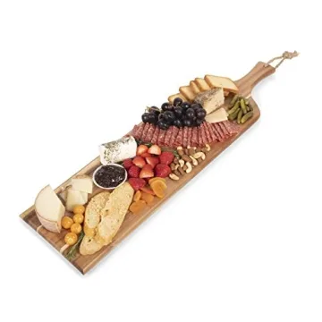 TOSCANA - a Picnic Time brand - Artisan 30" Charcuterie Board/Serving Platter with Raw Edge used for...