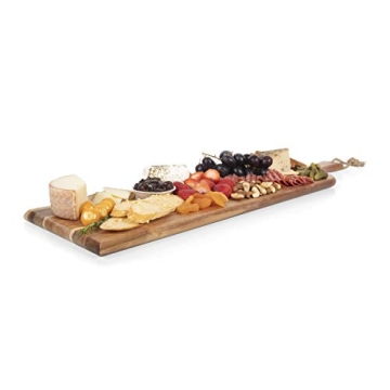 TOSCANA - a Picnic Time brand - Artisan 30" Charcuterie Board/Serving Platter with Raw Edge used for Cheese-Acacia Wood