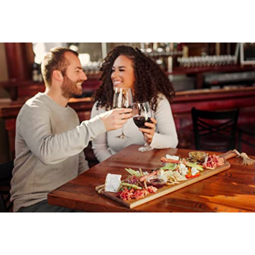 TOSCANA - a Picnic Time brand - Artisan 30" Charcuterie Board/Serving Platter with Raw Edge used for Cheese-Acacia Wood