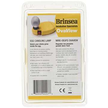 Brinsea OvaView Standard Egg Candler for Monitoring Embryo Development in Chicken, Duck, Goose Eggs, Portable Battery Operated Bright LED Light Candling Lamp