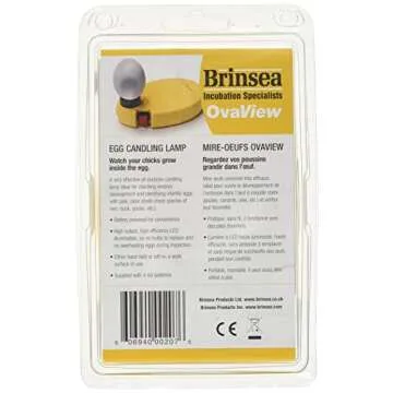 Brinsea OvaView Standard Egg Candler for Monitoring Embryo Development in Chicken, Duck, Goose Eggs, Portable Battery Operated Bright LED Light Candling Lamp