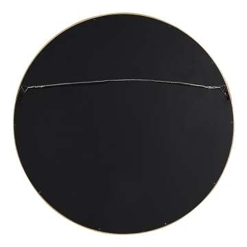 Kate and Laurel Hutton Round Decorative Modern Wood Frame Wall Mirror, 22 Inch Diameter, Natural Finish