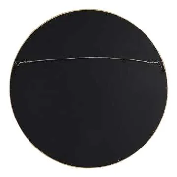 Kate and Laurel Hutton Round Decorative Modern Wood Frame Wall Mirror, 22 Inch Diameter, Natural Finish